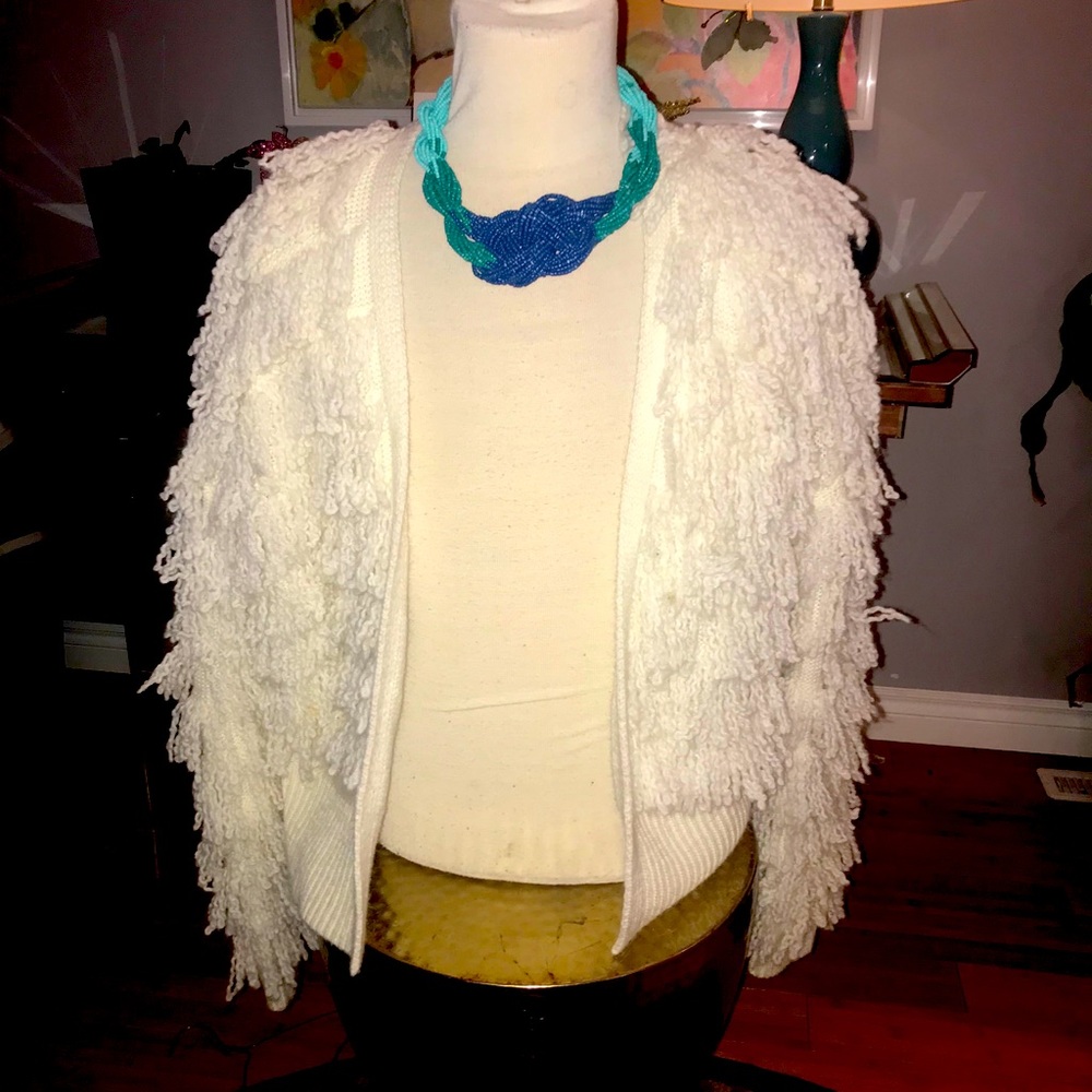 Beautiful cream fringe cardigan